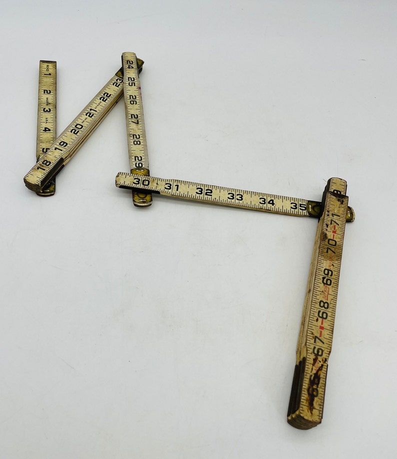 Lufkin Rigid 72 Inch Ruler Lufkin Vintage Wood and Brass Folding Ruler Measure/measures to 72 ...