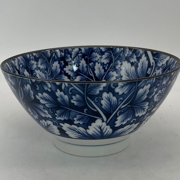 Japanese Blue and White Ceramic Rice/Noodle Bowl