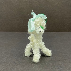 Silky Poodle with Googly Eyes Christmas Ornament