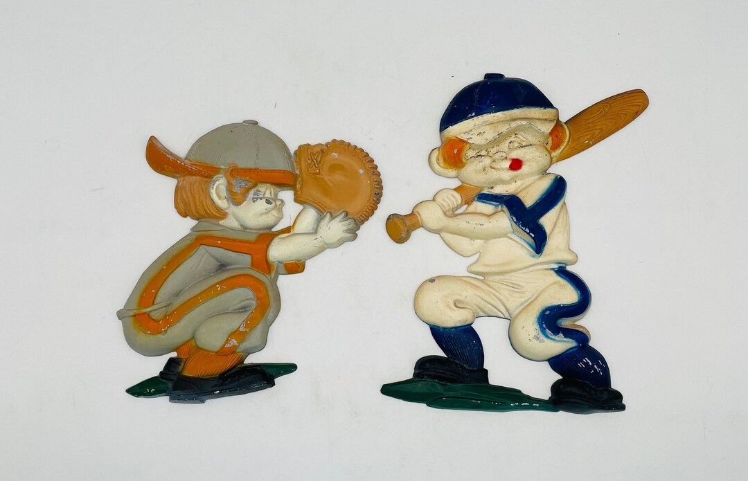 1970's Sexton Baseball Metal Wall Plaques, Set of 2 Etsy