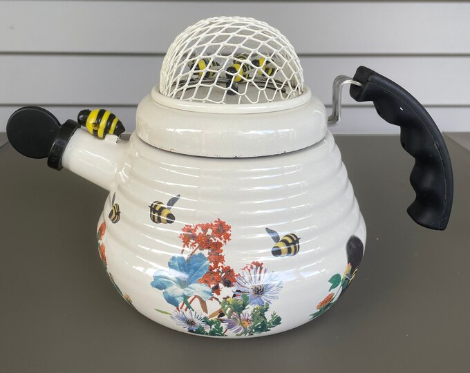 MM Kamenstein Bumble Bee Tea Kettle, Very Rare/spinning Bees Etsy