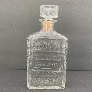 Midcentury  IW Harper Kentucy Bourbon Whiskey Decanter with Cork Stopper