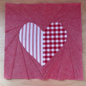 YOUNG HEART  - Valentine&#39;s Day block pattern foundation paper pieced