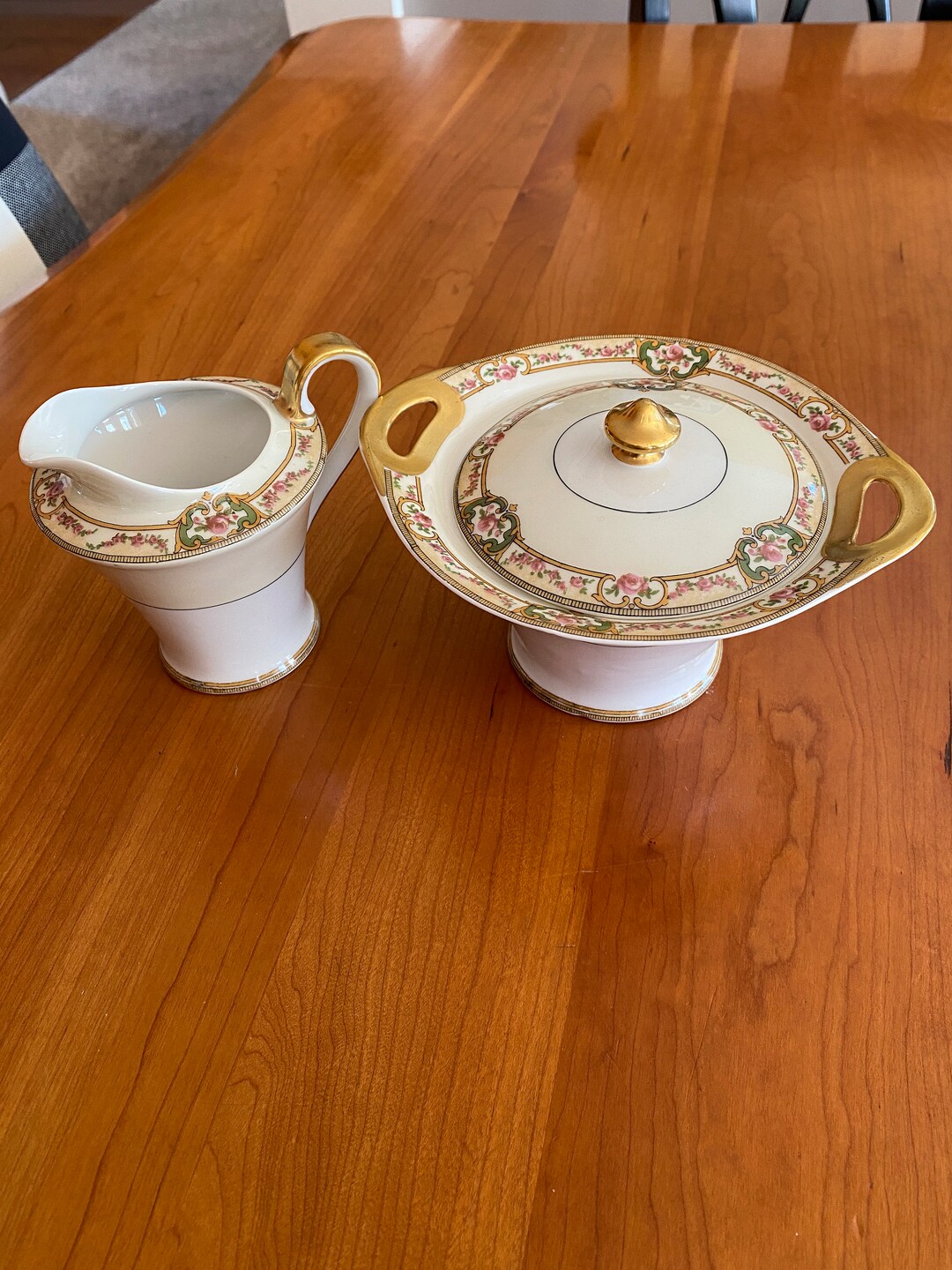 Vintage Theodore Haviland Limoges Sugar Bowl and Creamer Etsy