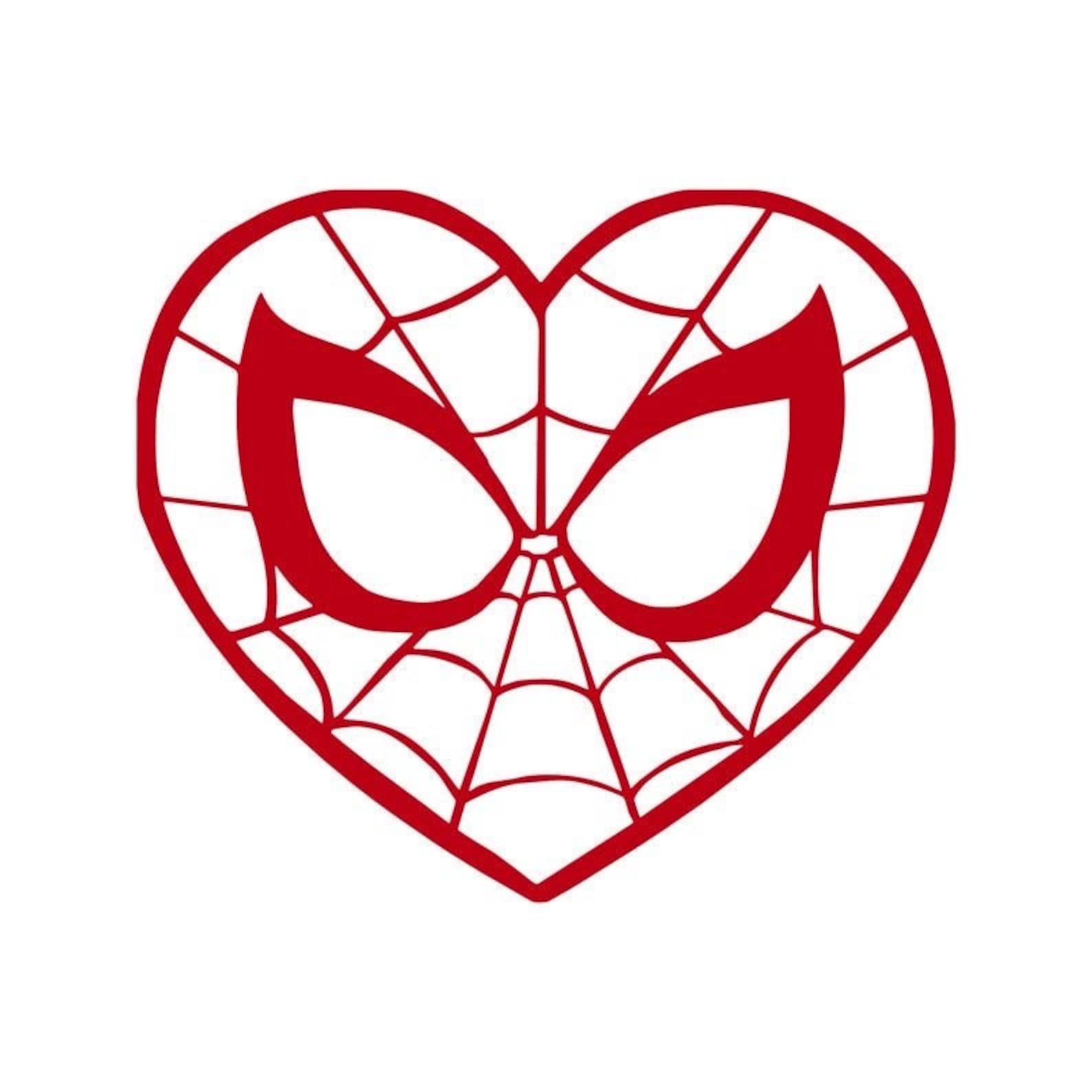 Spiderman Heart Sticker Vinyl Decal Etsy Canada