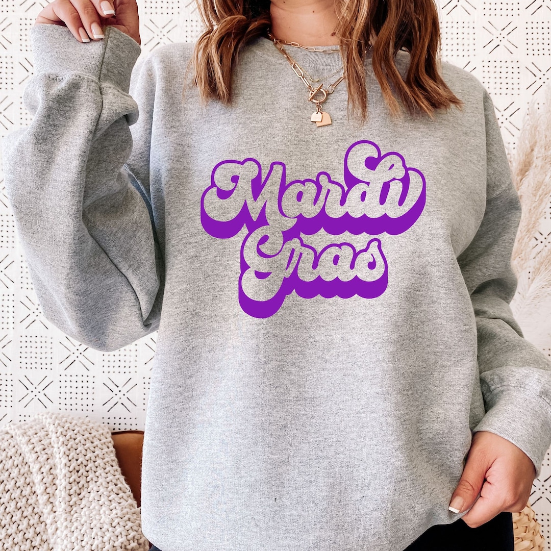 mardi gras script sweatshirt