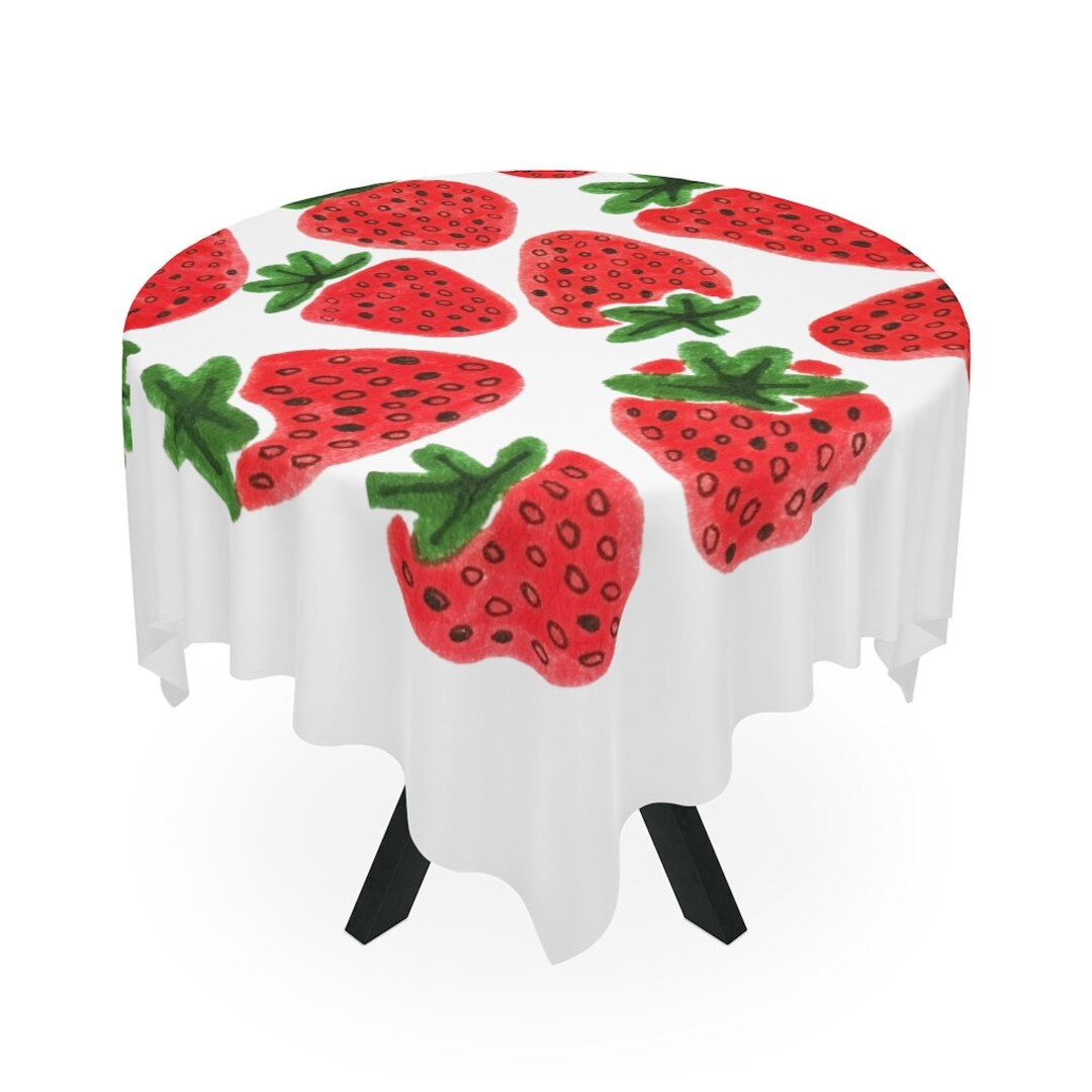 Strawberry Table Cloth Etsy