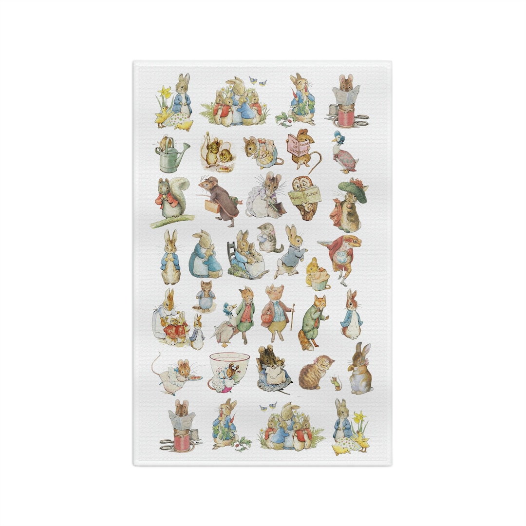Peter Rabbit Tea Towel Beatrix Potter Tea Towel Gift Vintage Tea Towel ...