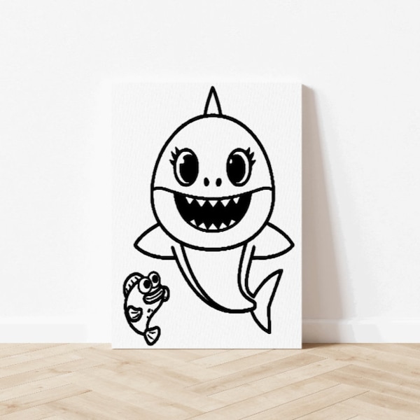 Baby Shark Paint your own Craft kit / diy canvas stocking stuffer