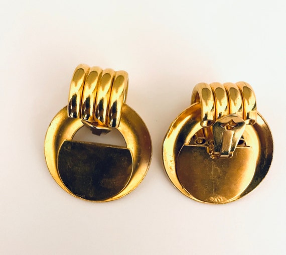 Vintage Goldtone Clip-on Earrings - image 3
