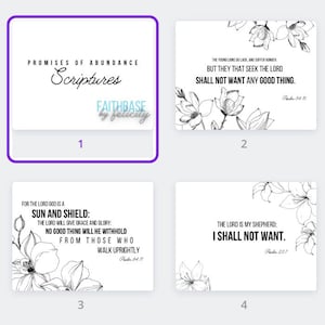 Print and Color Prosperity Promises from Psalms - Seven Day Scripture Challenge - 4x6 Verses - Room Decor