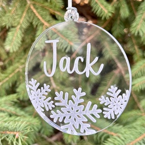 Custom engraved Christmas ornament.