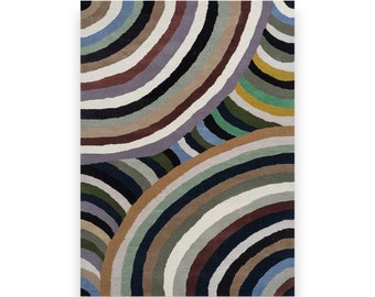 Unique Modern Colorful wool Rug Handmade Contemporary Area Rug Hand Tufted Rugs for Living Room ,Hall, Kitchen, Office, Bedroom