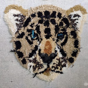 Hand Tufted Leopard Head Mini Rug Wall Hanging For Home Décor Living Room Kid Room Guest Room, Prefect Gift for Kids 35 X 35 Cm zdjęcie 5