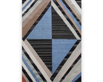 Geometric Pattern Modern High Quality Hand Tufted loop pile woolen Rug and Carpet For Bedroom Aesthetics, Living Room, Hall, Kitchen
