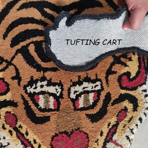 Tibetan Tiger Rug Hand Tufted Pure Hand Made Rug and Carpet Perfect for Living room, Kids Room , Bedroom 2x3 Ft image 2