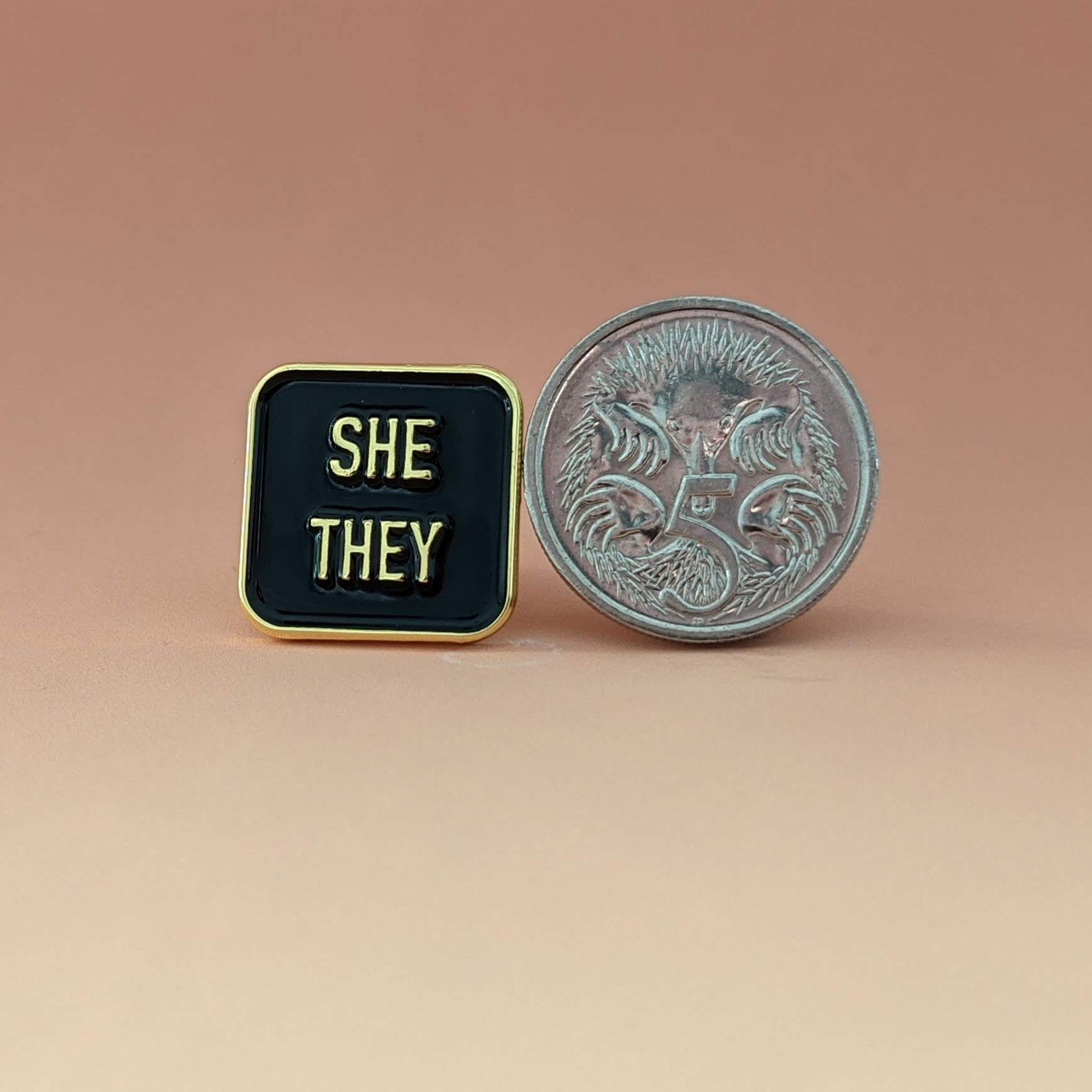 Pronoun Pin She/they Small Enamel Pin Simple - Etsy Australia