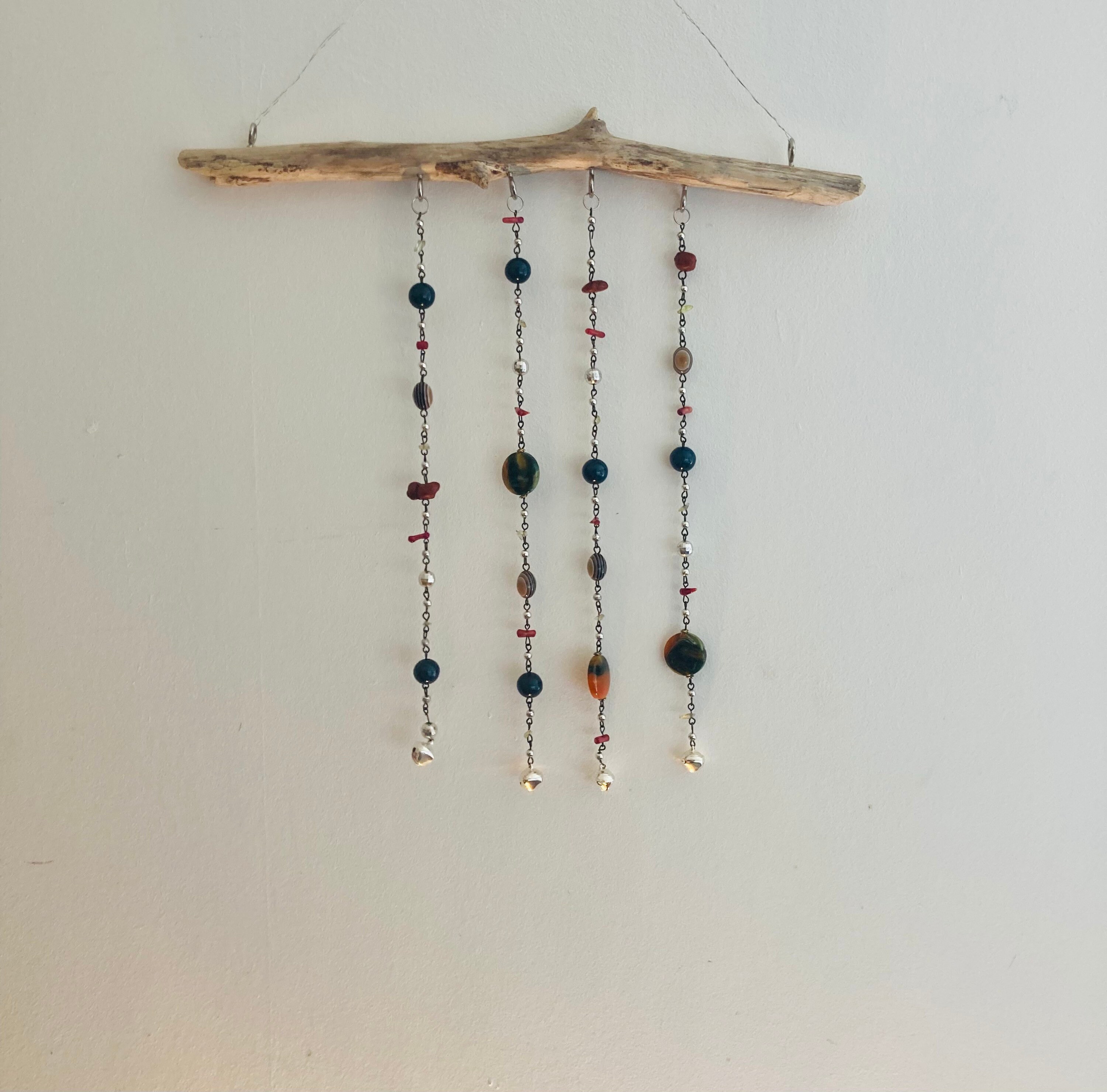 Driftwood wall hanging bead hanging Wall art Beads Etsy
