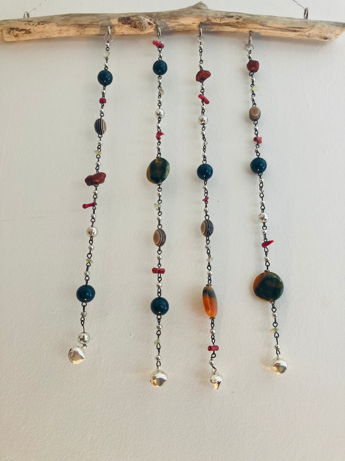 Driftwood wall hanging bead hanging Wall art Beads Etsy