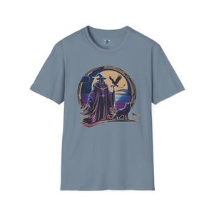 Wizard and Wolf Graphic T-Shirt: Mystical Fantasy Tee
