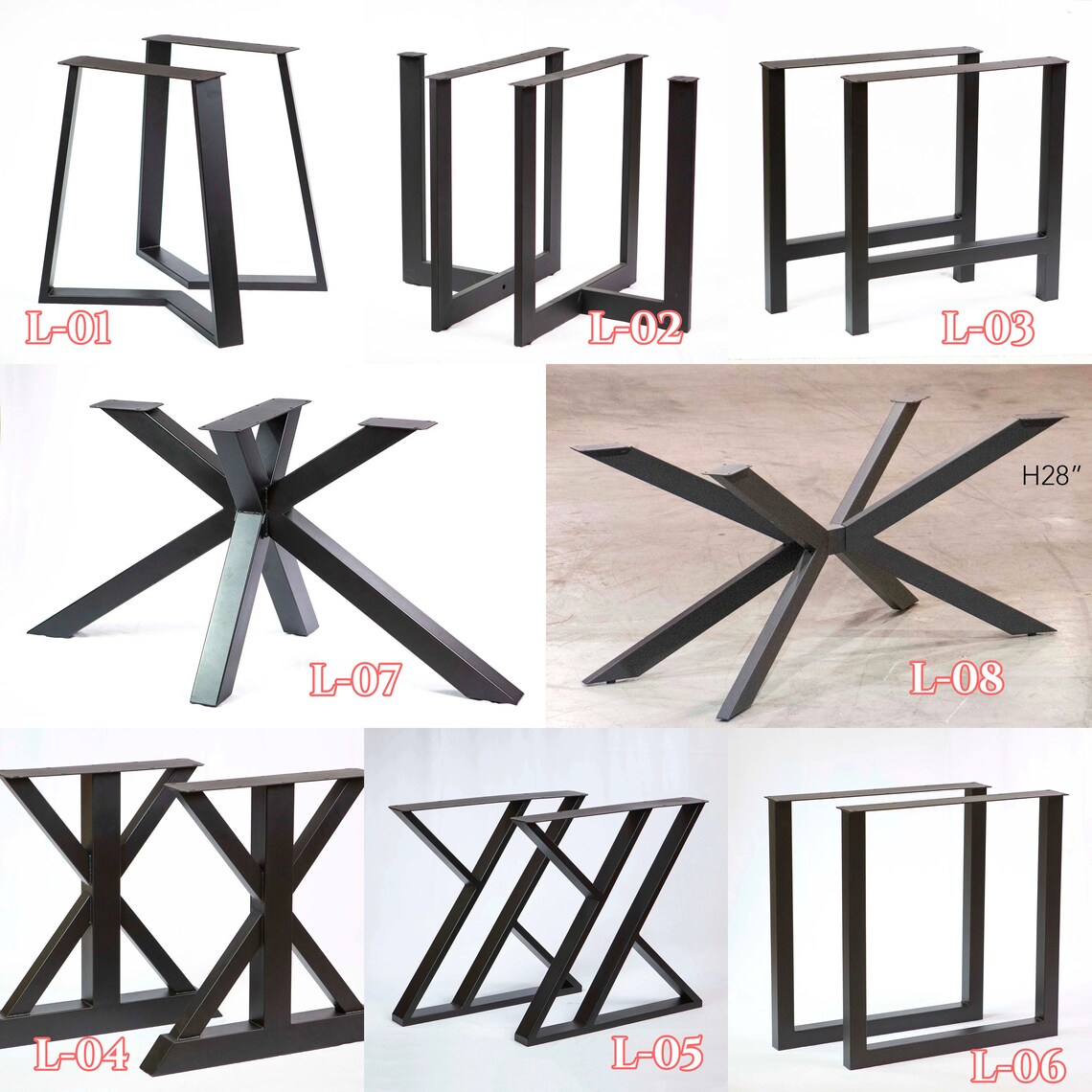 WALNUT DINING TABLE Metal Legs Solid Wood Table Etsy