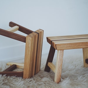 SMALL WOODEN STOOL, Aesthetic Furniture, Bed Stool, Minimalist Multiple Color Solid Wood Little Step Stool, House Warming Gift