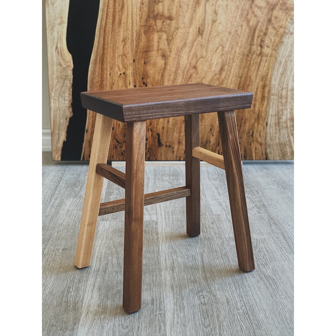 Walnut/maple Stool - Etsy