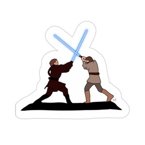 Anakin and Obi Wan, Fight Scene, StarWars, Revenge of the Sith, Kiss-Cut Stickers