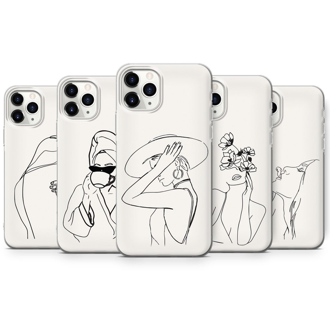 One Line Art Phone Case Line Cover for iPhone 15, 14, 13, 12, 11