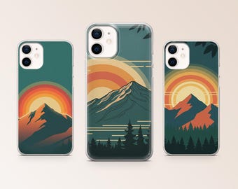 Mountain Landscape Phone Case • Abstract Moon Nature Cover • Aesthetic iPhone Samsung Pixel Case • Scenic Outdoors Phone Cover
