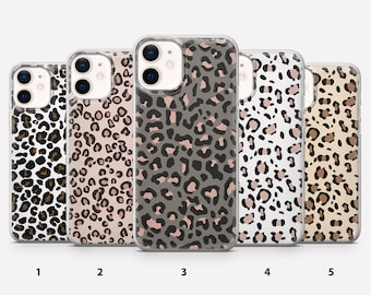 Funda de teléfono con estampado de leopardo para iPhone 17Pro, 16E, 15, 14, 13, Samsung S25, S24Fe, S23, A56, A15, Pixel 10Pro XL, 9A, 8A, 8Pro, 7A
