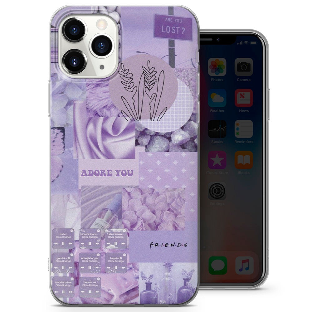 Purple Aesthetic Phone Case Cute Abstract Art Cover For Iphone Etsy Denmark