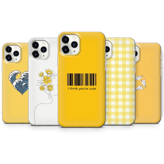 Yellow Phone Case Line Cover for iPhone 15, 14, 13, 12, 11, Samsung  S24ultra, S23FE, S22, A15, A54, A25, A14, Pixel 8A, 8pro, 7A, 7pro, 6A -   Canada