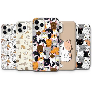 Cat Phone Case Kitten Cover for iPhone 16E, 15, 14, 13, 12 Samsung S25, S24Fe, S23Ultra, A56, A15 Pixel 9A, 9Pro XL, 8A, 8Pro, 7A, 6A
