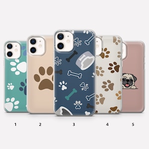 Schattige hond telefoonhoesje Paws Cover voor iPhone 16E, 15, 14, 13, 12 Samsung S25, S24Fe, S23Ultra, A56, A15 Pixel 9A, 9Pro XL, 8A, 8Pro, 7A, 6A