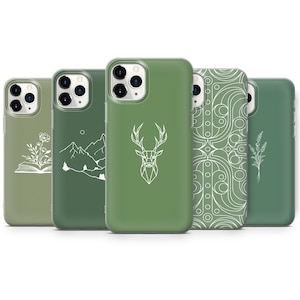 Coque verte sauge pour iPhone 16E, 15, 14, 13, 12 Samsung S25, S24Fe, S23Ultra, A56, A15 Pixel 9A, 9Pro XL, 8A, 8Pro, 7A, 6A