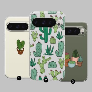 Cactus Phone Case Cute Plant Cover for Google Pixel 9A, 9Pro XL, 8A, 8Pro, 7, 6 Samsung S25, S24Fe, S23Ultra, A56, A15 iPhone 16E, 15Pro, 14