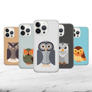 Cute Owl Phone Case Bird Cover for iPhone 16E, 15, 14, 13, 12 Samsung S25, S24Fe, S23Ultra, A56, A15 Pixel 9A, 9Pro XL, 8A, 8Pro, 7A, 6A