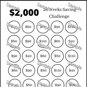 2k 26 Weeks Saving Challenge, 2k In One Year, 2k In 6 Months, Biweekly Savings, Budget, Savings Challenge, Savings Tracker, Cash Stuffing