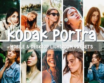 25 KODAK PORTRA Lightroom Presets | Blogger Presets | Film Preset | Photoshop Presets | Influencer Presets | Mobile | Desktop | Grain Preset