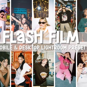 15 Lightroom Flash Film Presets | Disposable Camera Effect | Film Look Mobile Presets | 35mm Film Camera | Premium Flash Filter | Instagram