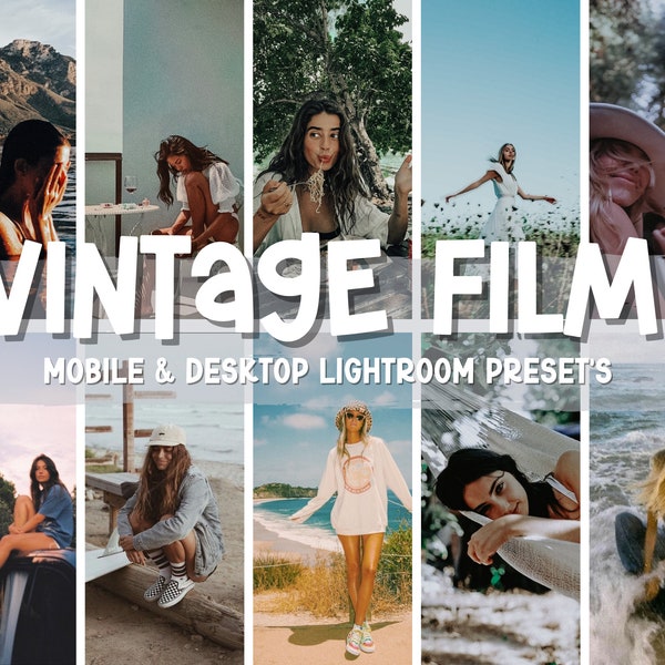 15 VINTAGE FILM Lightroom Mobile and Desktop Presets | Warm and Moody Film Presets | Blogger and Influencer Preset | Retro Look