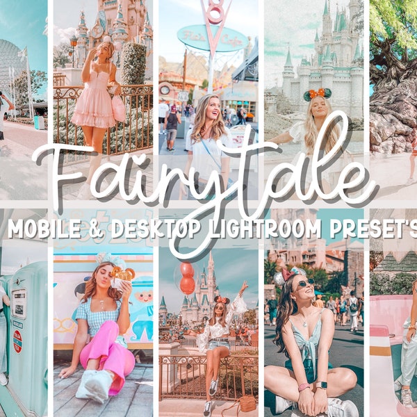 15 FAIRYTALE Lightroom Presets for Mobile | Theme Park Presets | Magical Presets | Instagram Filters | Pastel Preset | Influencer Preset