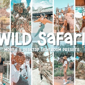 10 WILD SAFARI Lightroom Presets for Mobile | Theme Park Presets | Travel Preset | Instagram Filters | Pastel Preset | Influencer Preset