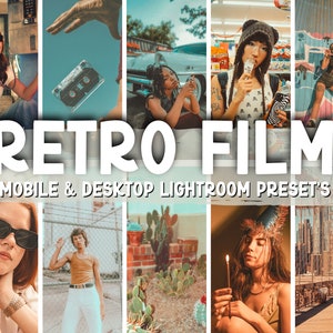 10 RETRO FILM LIGHTROOM Presets | Film Presets | Retro Presets | Vintage Presets | Mobile Preset | Desktop | Grain Preset