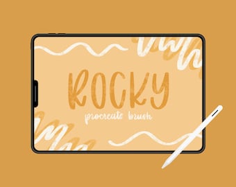 Rocky Brush - Textured Calligraphy Brush with Agate | Pressure Sensitive Brush for Procreate | Unique Digital Hand Lettering Tool