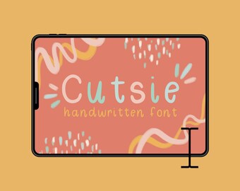 Cutsie - Cute Handwritten Font for Procreate | Playful Digital Typeface for Creative Projects