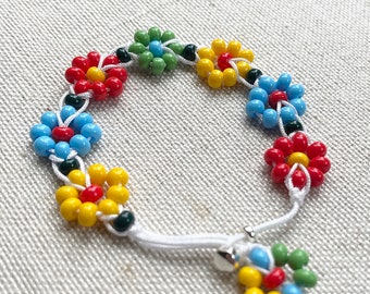 Flower beaded bracelet / Custom