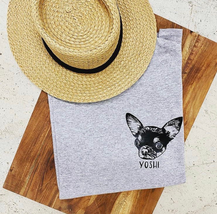 Custom Pet T-shirt Personalized Pet portrait t-shirt Dog | Etsy