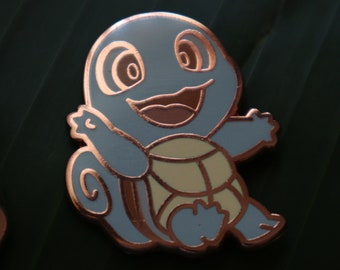 Squirtle Pin, Rose Gold Plated, 1.5 inch